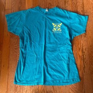 vintage blue yellow white green Del Mar ocean fish shirt